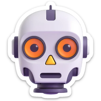 Cute robot assistant head, nice sticker