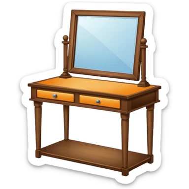 table with mirror sticker