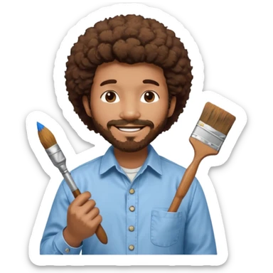 Bob Ross painting sticker