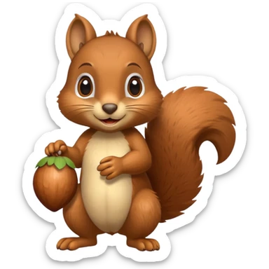 A playful squirrel holding an acorn with both paws.












































 sticker