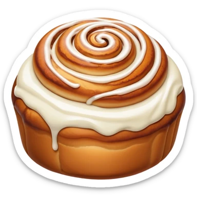 ultra realistic cinnamon bun with extra icing sticker