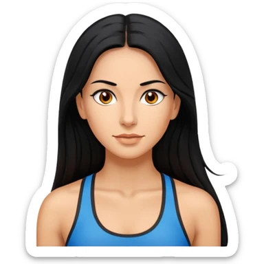 Spanish woman with long black hair fitness sticker