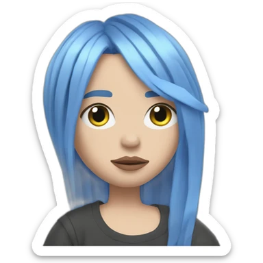 Billie eilish chanteuse 2018 cheveux bleus sticker