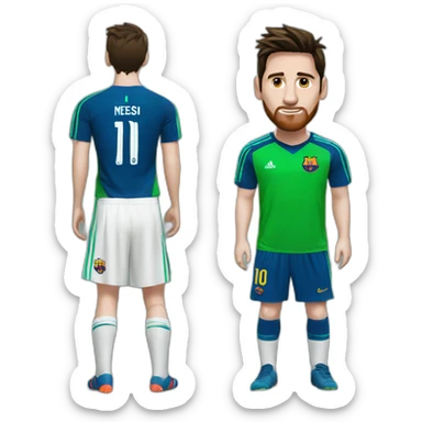 messi con una camiseta verde sticker