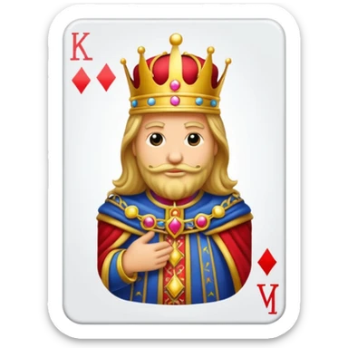 deck of cards, king card showing sticker