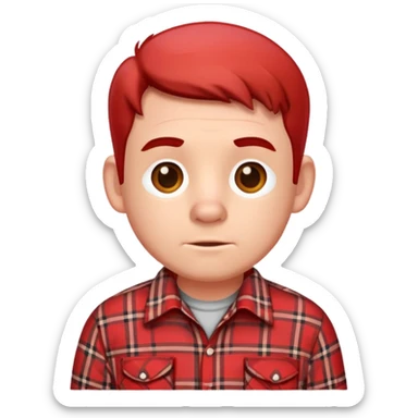 John pork in red plaid shirt  sticker