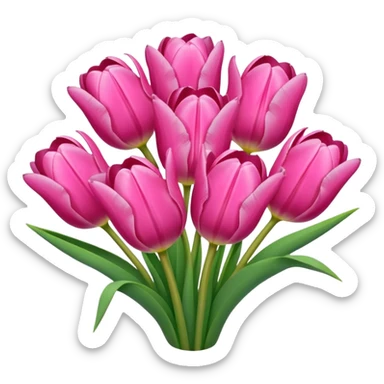 Bouquet of pink tulips sticker