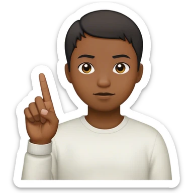 A black person holding up the middle finger  sticker