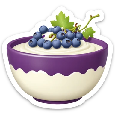 yoghurt bowl with grapes and blueberries sticker