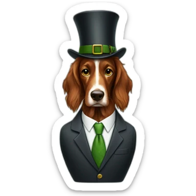 irish setter dressed like businessman sticker