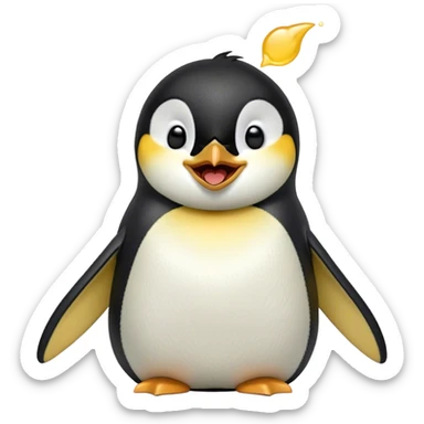 Cinematic Cute Yawning Emperor Penguin Portrait Emoji, Head tilted slightly with a dramatic, wide-open yawn, showcasing smooth, downy feathers with a striking contrast and sleepy, half-closed eyes, Simplified yet irresistibly adorable features, highly detailed, glowing with a soft, cozy polar glow, high shine, relaxed yet expressive, stylized with a touch of whimsical charm, soft glowing outline, capturing the essence of a drowsy yet affectionate arctic guardian that seems ready to stretch out and nap! sticker