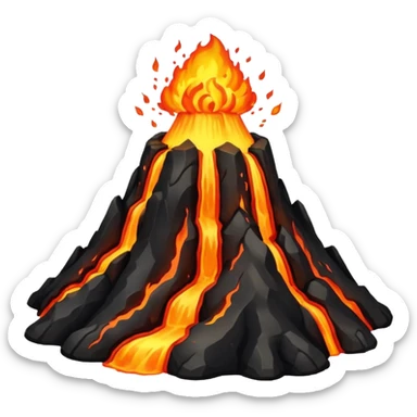 Volcano but lava is molten gold sticker