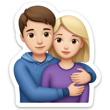 Boyfriend and girlfriend White sticker