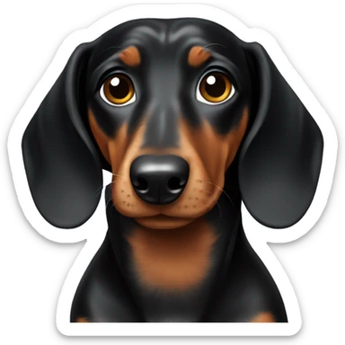 Black female dachshund sticker