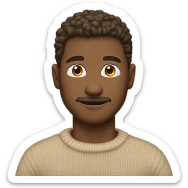 Man wearing sweater beige sticker