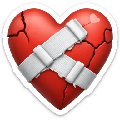 Black and white bandage heart sticker