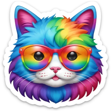 Rainbow Cat with sunglasses sticker