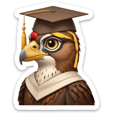 falcon with a grad cap - semi realistic sticker