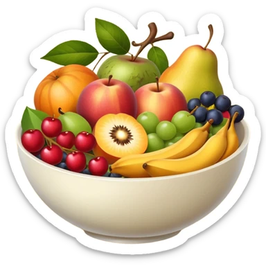 A bolw fully of all types os fruits, like a macedonia sticker