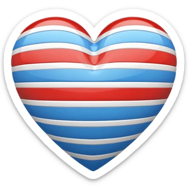 White blue red stripe heart  sticker