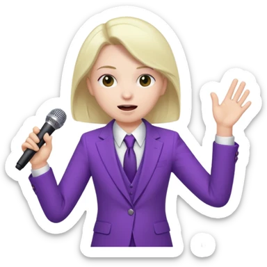 joker with, microphone, singing sticker