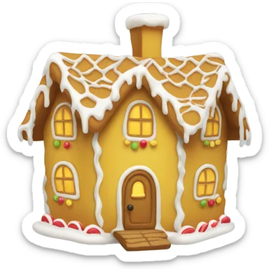 Cosy yellow gingerbread house  sticker
