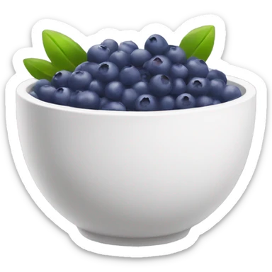 White acai bowl with blueberries  sticker