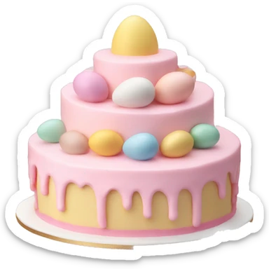 easter pastel light pink cake sticker