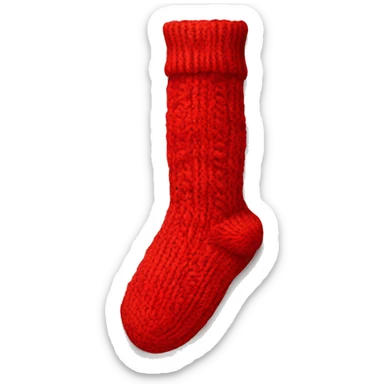 Red knitted winter pair of socks  sticker