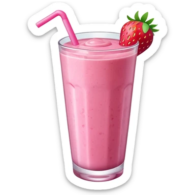 Smoothie pink with strawberry  sticker