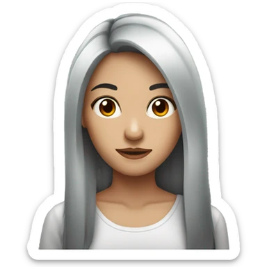 DARK HAIR FEMALE WITH RED STREAKS IN HAI sticker