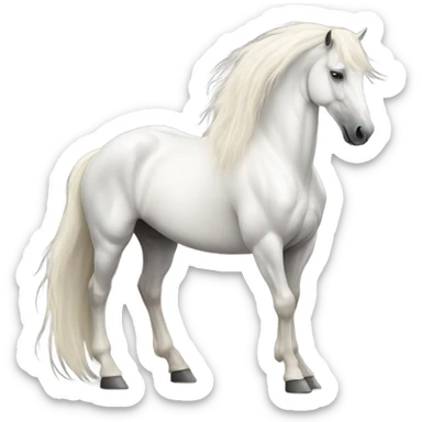 White horse sticker