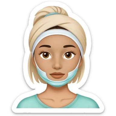 Girl wearing skincare facemask  sticker