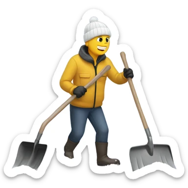 Shoveling snow  sticker