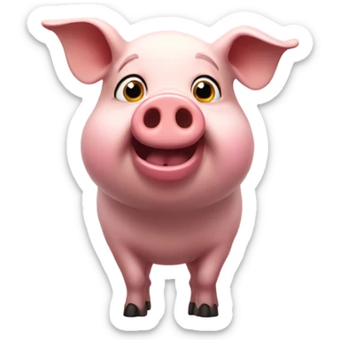 Nonplussed pig being surprised and raising eyebrows sticker