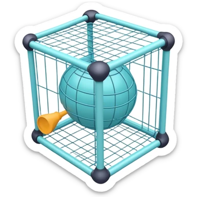 Create an emoji for 3D visualization and modeling. Show a 3D object with wireframe lines and a 3D modeling tool interface. Use modern, professional colors. Do not include any emojis or smiley faces. Make the background transparent. sticker