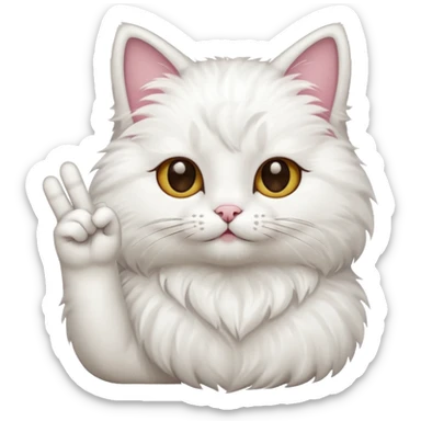 cat making a peace sign sticker