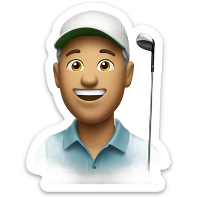 Excited golfer in hat sticker