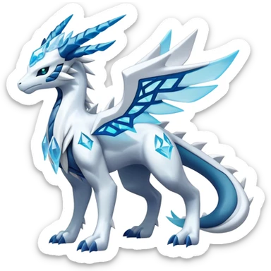 Kyurem-reshiram-Glaceon-dialga-suicune-hybrid, full body sticker