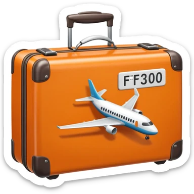 3D icon of a small calendar with a suitcase or airplane symbol, accented with #FF3D00, representing taking paid leave. Minimal and modern. sticker