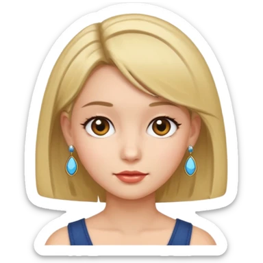 girl with bob hairstyle and earrings sticker