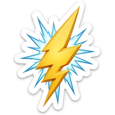 a white lightning emoji sticker