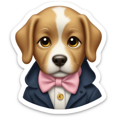 Preppy puppy sticker