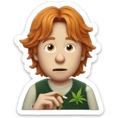 Ron Weasley smoking weed sticker
