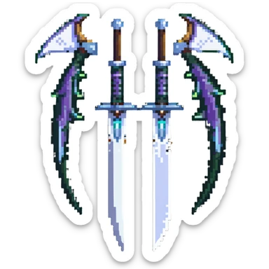 Warglaives from World of Warcraft, curved dual blades, Illidan Stormrage's weapons sticker