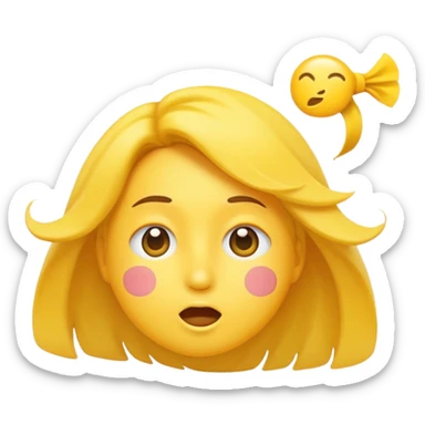 wind shown as a whimsical face blowing air in classic emoji style sticker
