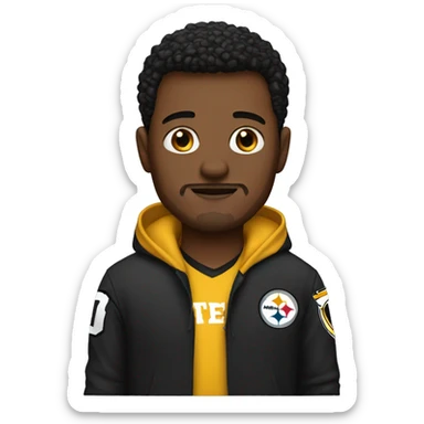 Man in Steelers hoodie sticker
