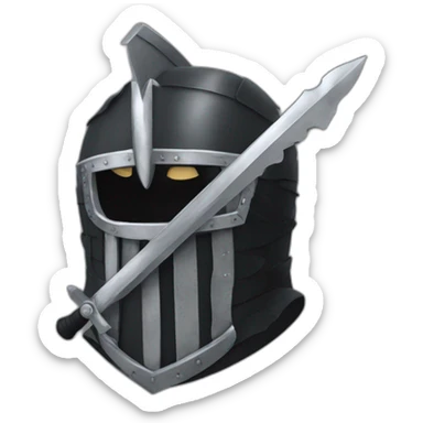 guts from berserk with black and white air in a black armor sticker