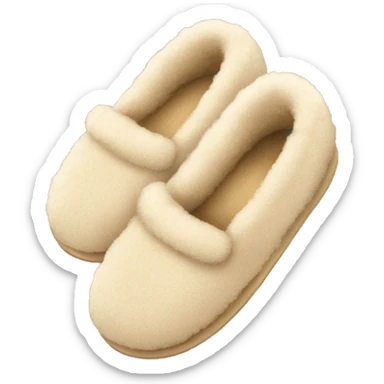 fluffy beige slippers sticker
