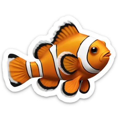 Clownfish with one small fin sticker